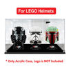 Picture of Acrylic Display Case for LEGO 3x Star Wars Super Heros Helmet 75274 75276 75277 Figure Storage Box Dust Proof Glue Free