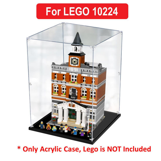 Picture of Acrylic Display Case for LEGO 10224 Creator Expert Town Hall Figure Storage Box Dust Proof Glue Free