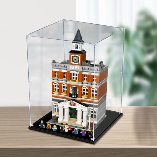 Picture of Acrylic Display Case for LEGO 10224 Creator Expert Town Hall Figure Storage Box Dust Proof Glue Free