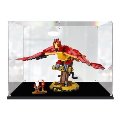 Picture of Acrylic Display Case for LEGO 76394 Harry Potter Fawkes Dumbledore's Phoenix Figure Storage Box Dust Proof Glue Free