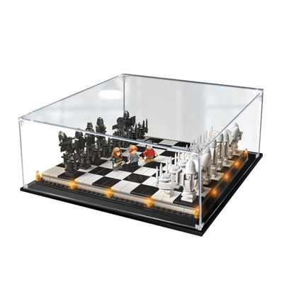 Picture of Acrylic Display Case for LEGO 76392 Harry Potter Hogwarts Wizard’s Chess Figure Storage Box Dust Proof Glue Free