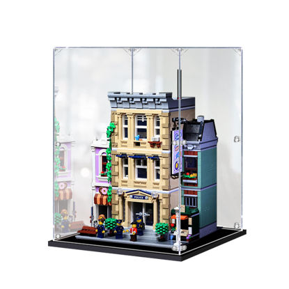 Picture of Acrylic Display Case for LEGO 10278 Creator Expert Police Station Figure Storage Box Dust Proof Glue Free