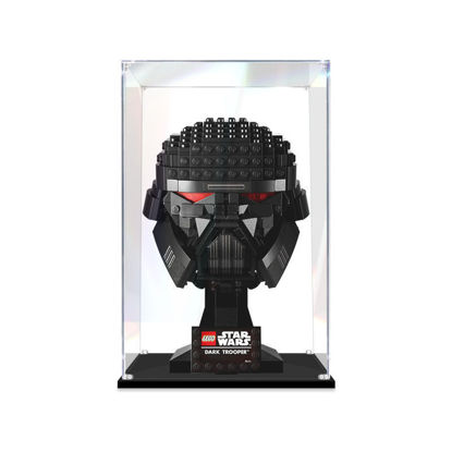 Picture of Acrylic Display Case for LEGO 75343 Star Wars Dark Trooper Helmet Figure Storage Box Dust Proof Glue Free