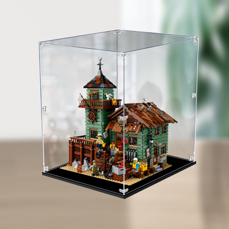Display Case for Your Lego Set, Dust Proof, Glue Free. Acrylic Display Case  for LEGO 21310 Ideas Old Fishing Store Figure Storage Box Dust Proof Glue  Free