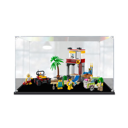 Picture of Acrylic Display Case for LEGO 60328 City Beach Lifeguard Station Figure Storage Box Dust Proof Glue Free