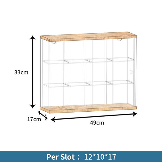 Picture of Acrylic Display Case for Funko Pop! Vinyl Harry with Sword of Gryffindor and Basilisk Fang 3.75 Inch Compatible 12 Slots Wall Mount Dust Proof Glue Free