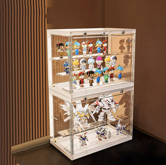 Picture of 2 X Display Case for LEGO Minifigure Pop Mart Funko Mystery Minis Minecraft with LED Lights