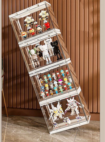 Picture of 2 X Display Case for LEGO Minifigure Pop Mart Funko Mystery Minis Minecraft with LED Lights
