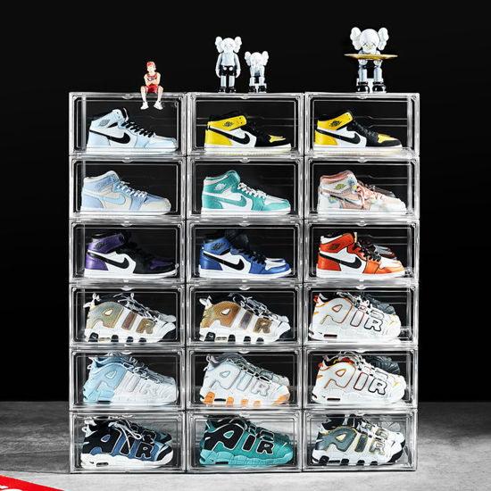 Picture of Premium Sneaker Acrylic Display Shoe Box Storage Case Clear Side Open Stackable