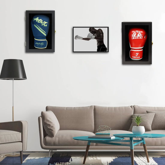 Picture of Boxing Glove Display Case Cabinet for Baseball Mitts, Softball & Hockey Gloves