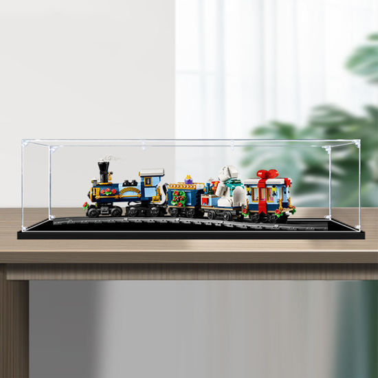 Picture of Acrylic Display Case for LEGO 10361 Icons Holiday Express Train Figure Storage Box Dust Proof Glue Free