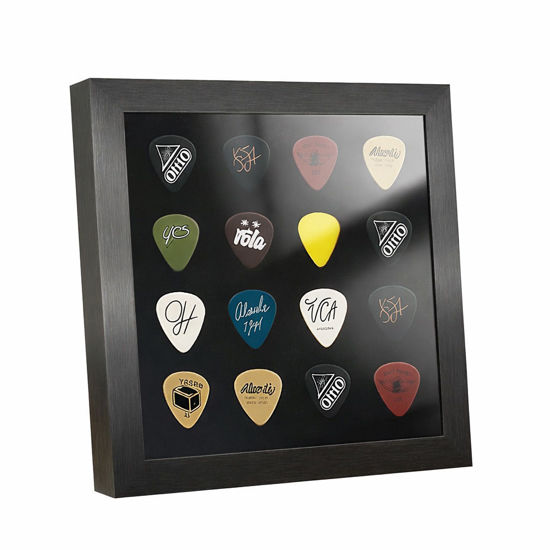 Picture of Guitar Pick Display Case Shadow Box Wall Mount or Tabletop Holder