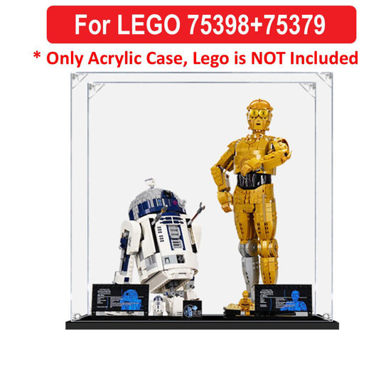 Picture of Acrylic Display Case for LEGO Star Wars 75398 C-3PO+75379 R2-D2 Figure Storage Box Dust Proof Glue Free