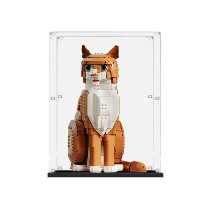 Picture of Acrylic Display Case for LEGO 21376 Ideas Orange Cat Figure Storage Box Dust Proof Glue Free