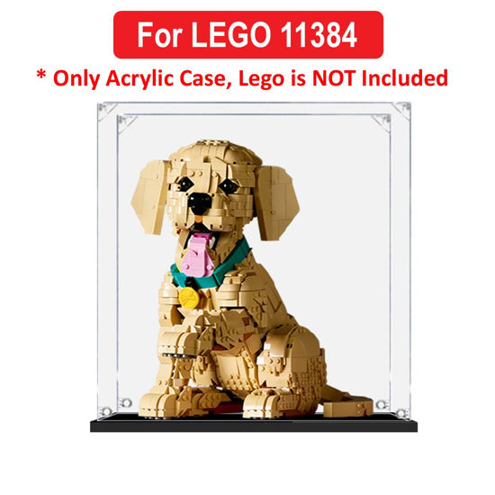 Picture of Acrylic Display Case for LEGO 11384 Icons Golden Retriever Puppy Figure Storage Box Dust Proof Glue Free