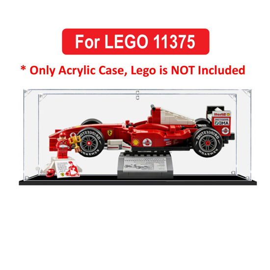 Picture of Acrylic Display Case for LEGO 11375 Icons Ferrari F2004 & Michael Schumacher Figure Storage Box Dust Proof Glue Free