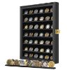 Picture of Coin Display Case Cabinet Black Lockable Wall Mount 7 Tier Coin Holder Rack